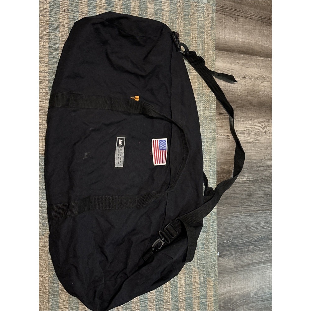 REI Co-op 26 Duffle Bag Black Cordura Travel Gym Bag Custom Patches